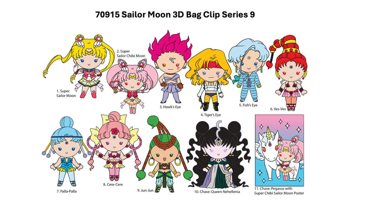 Sailor Moon 3D Foam Bag Clip Series 9 Blind Bag Box of 24