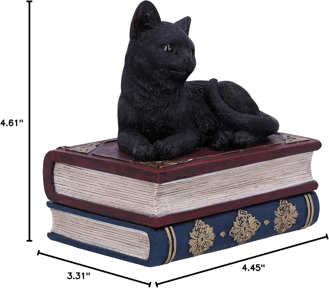 Salems Spells Black Cat and Spellbook Trinket Jewelry Box