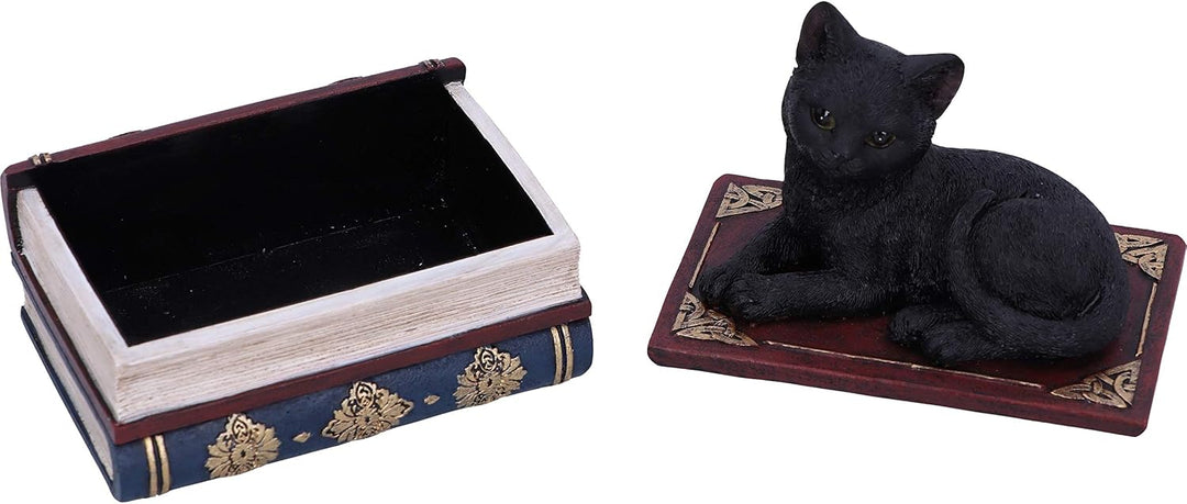 Salems Spells Black Cat and Spellbook Trinket Jewelry Box