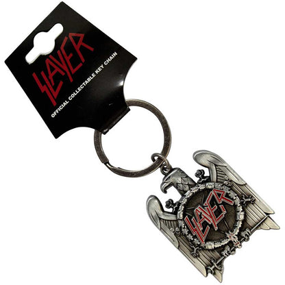 Slayer Band Silver Eagle Keychain