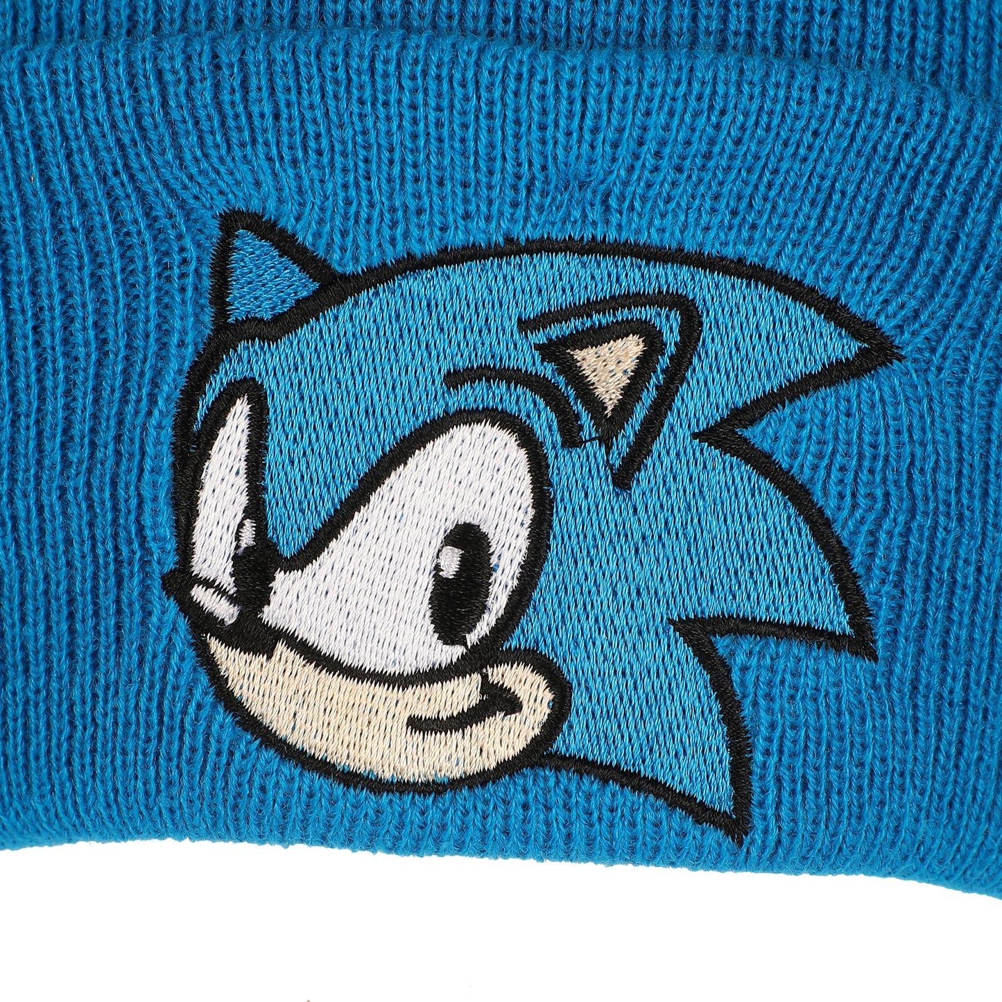 Sonic The Hedgehog Embroidery Cuff Beanie Hat