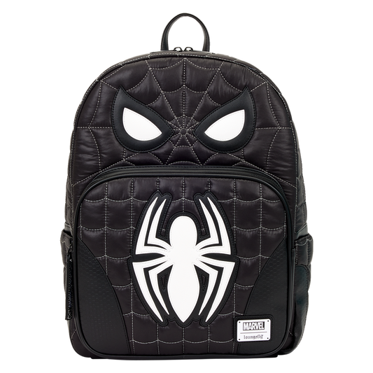 Loungefly Spider-Man Black & White Suit Cosplay Quilted Full-Size Backpack