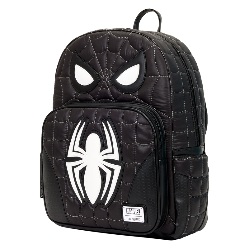 Loungefly Spider-Man Black & White Suit Cosplay Quilted Full-Size Backpack