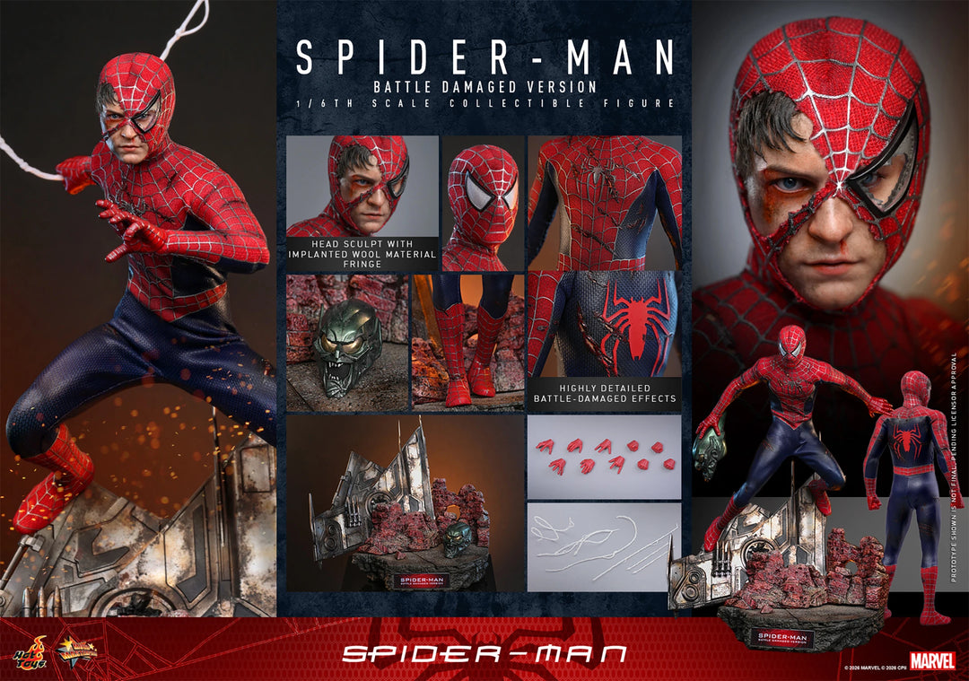 *Pre-Order* Spider-Man (Battle Damaged Version) Marvel Sixth Scale Figure by Hot Toys