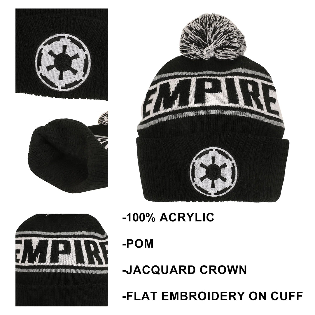 Star Wars Galactic Empire Black Cuff Pom Beanie