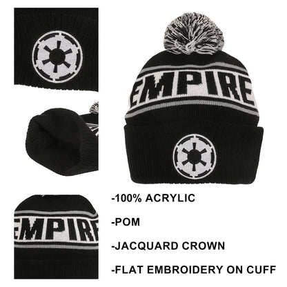 Star Wars Galactic Empire Black Cuff Pom Beanie