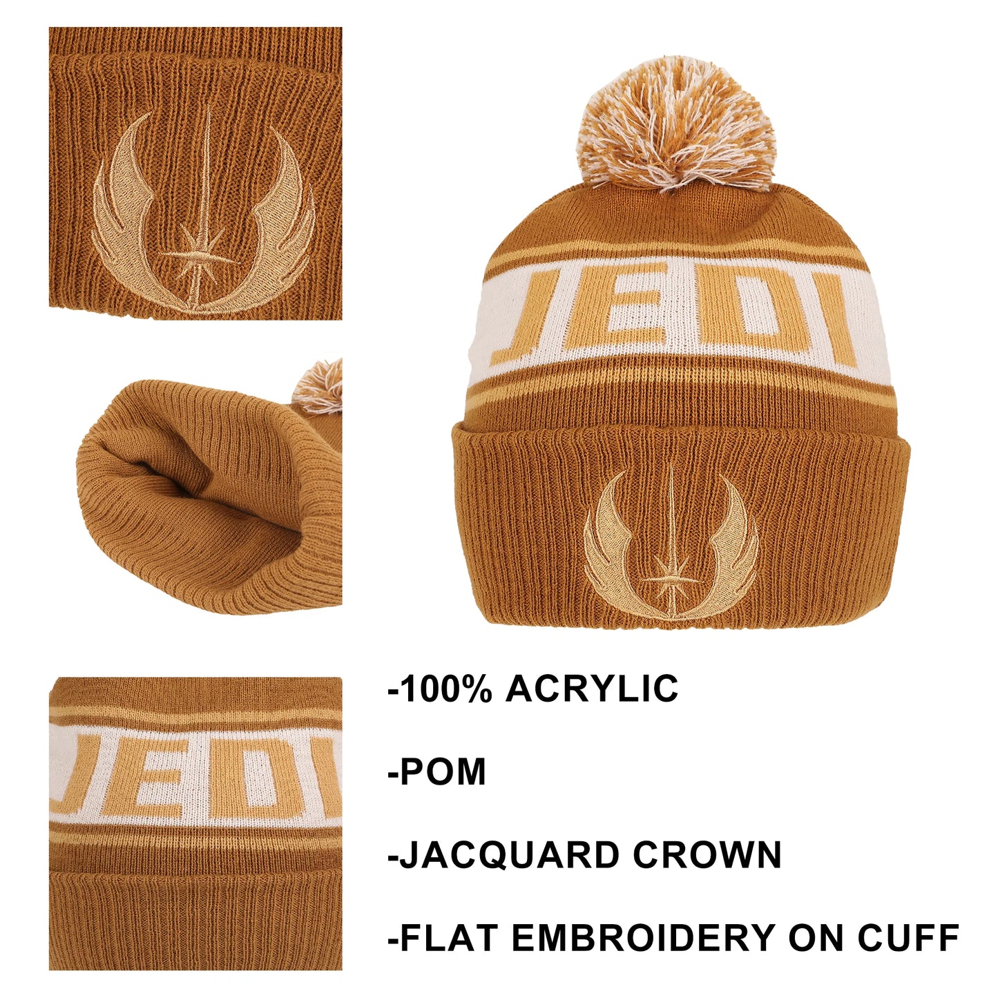 Star Wars Jedi Order Brown Cuff Pom Beanie