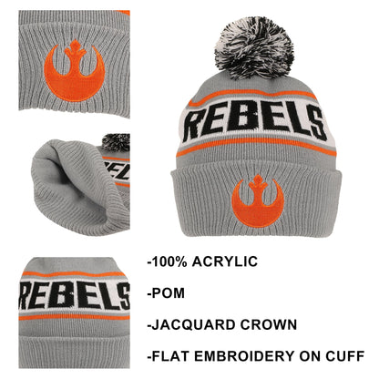 Star Wars Rebels Gray Cuff Pom Beanie