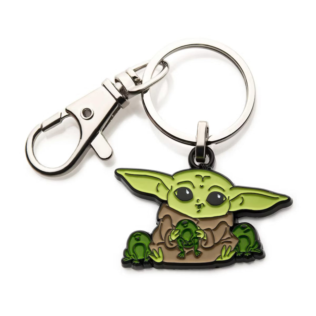 Star Wars The Mandalorian Grogu Eating Space Frogs Enamel Keychain
