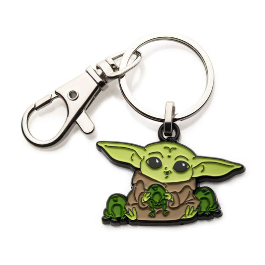 Star Wars The Mandalorian Grogu Eating Space Frogs Enamel Keychain