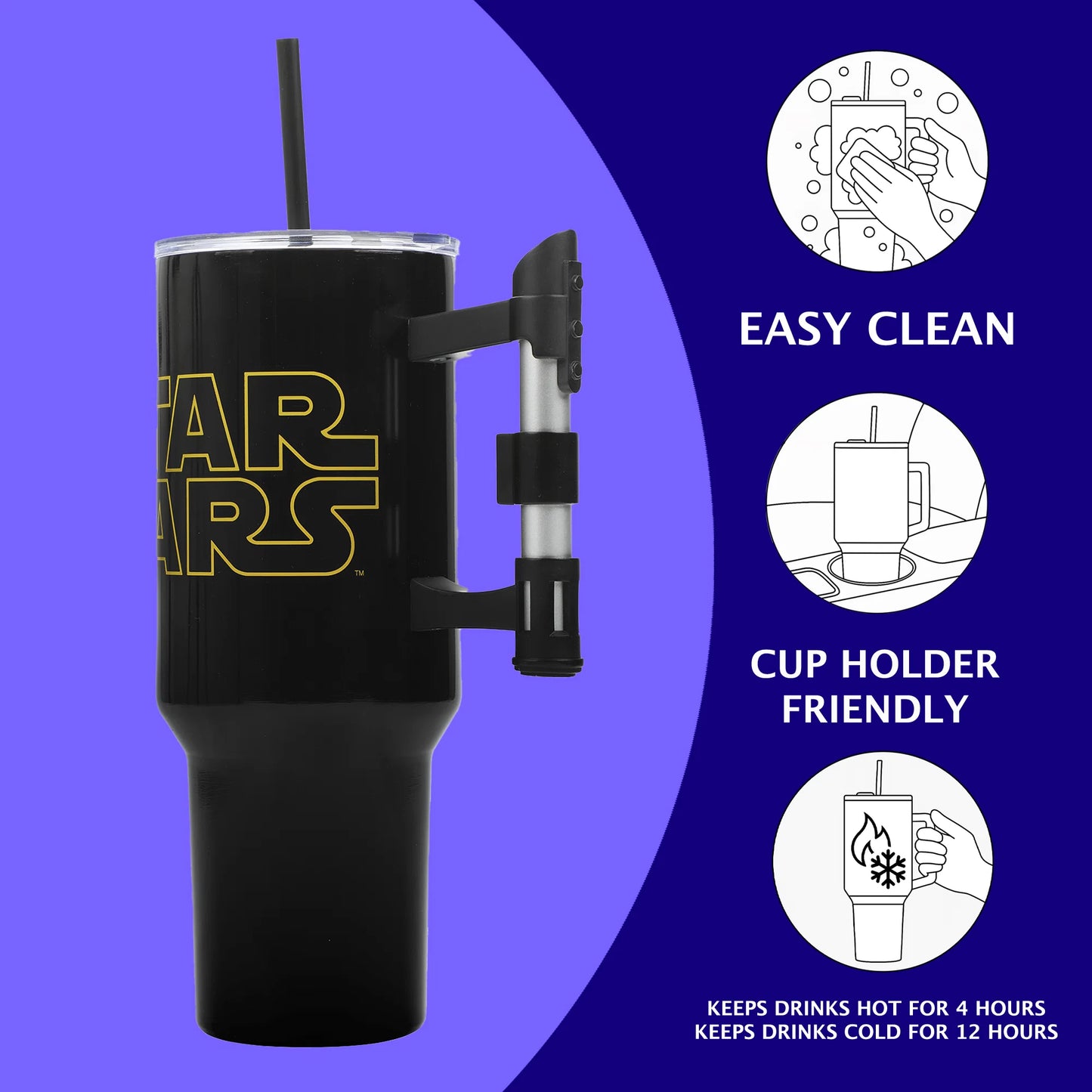 Star Wars 40 oz Insulated Tumbler Mug with Lightsaber Handle