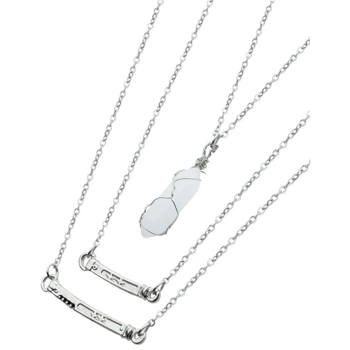 Star Wars Ahsoka Tano Lightsabers &amp; Kyber Crystal Tiered Necklace