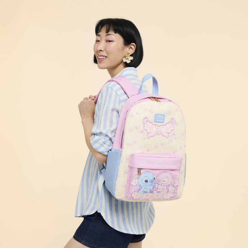 Disney Stitch & Angel All-Over Print Nylon Full-Size Backpack