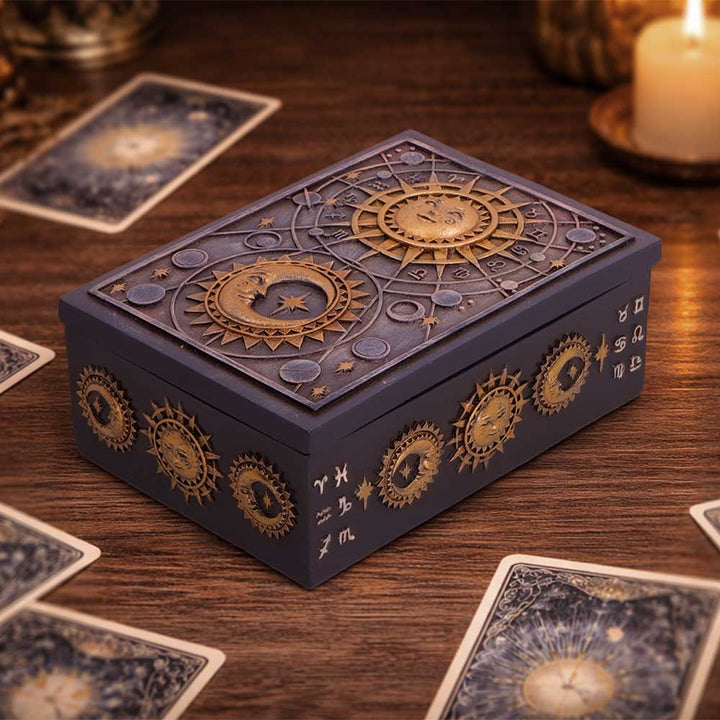 Sun and Moon Astrology Celestial Treasure Trinket Jewelry Box