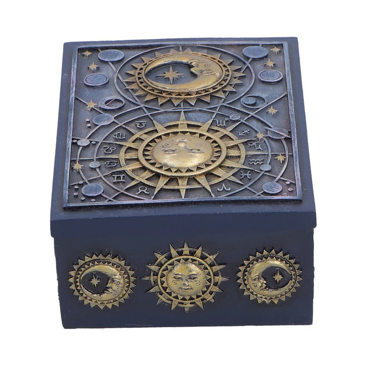 Sun and Moon Astrology Celestial Treasure Trinket Jewelry Box