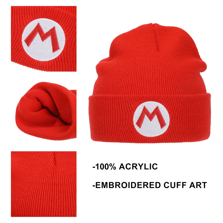 Mario Super Mario Embroidered Logo Cuff Beanie