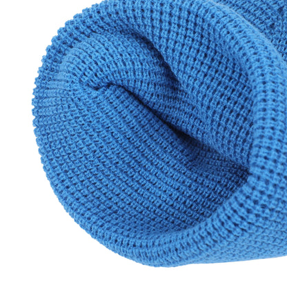 Superman Logo Embroidery Waffle Knit Cuff Beanie