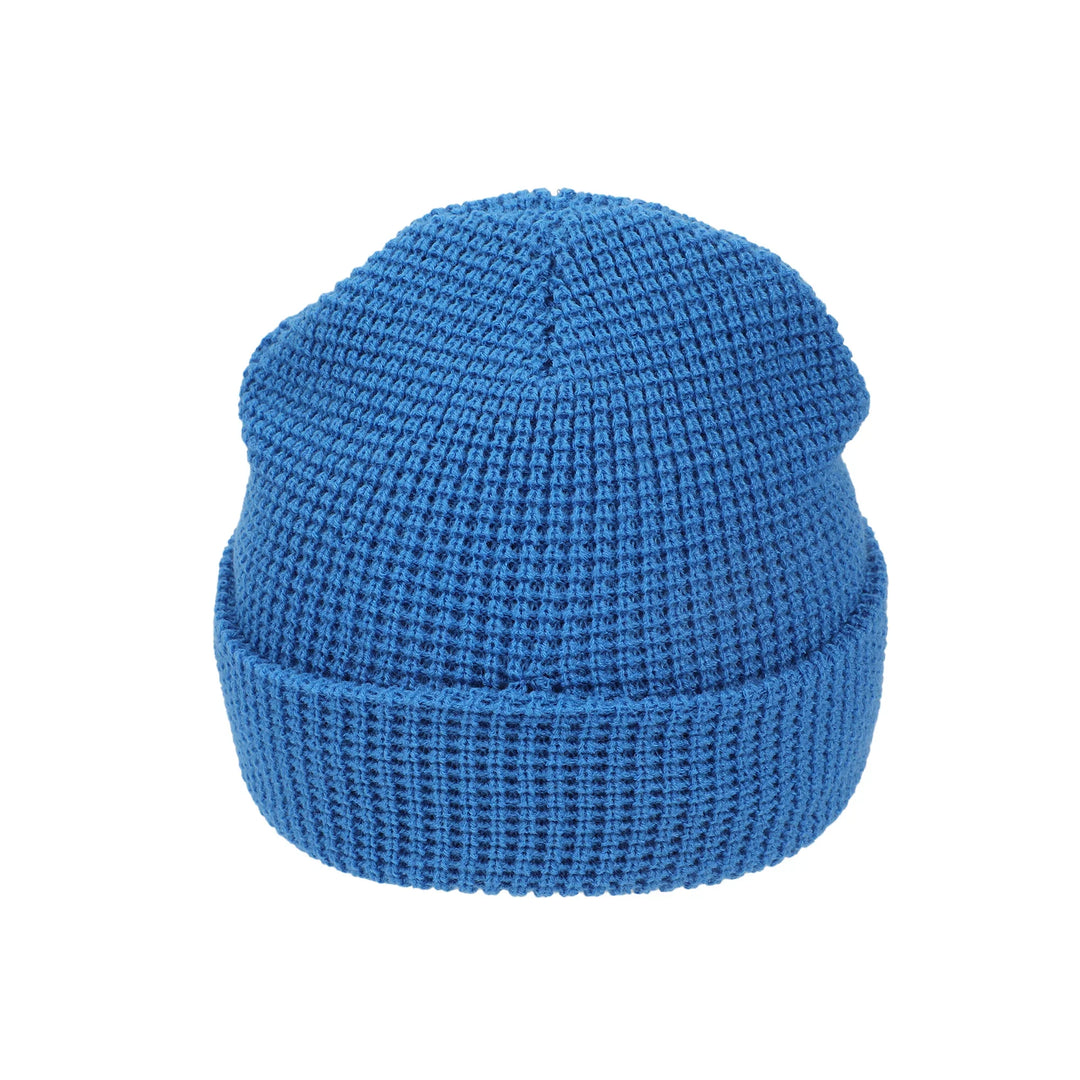 Superman Logo Embroidery Waffle Knit Cuff Beanie