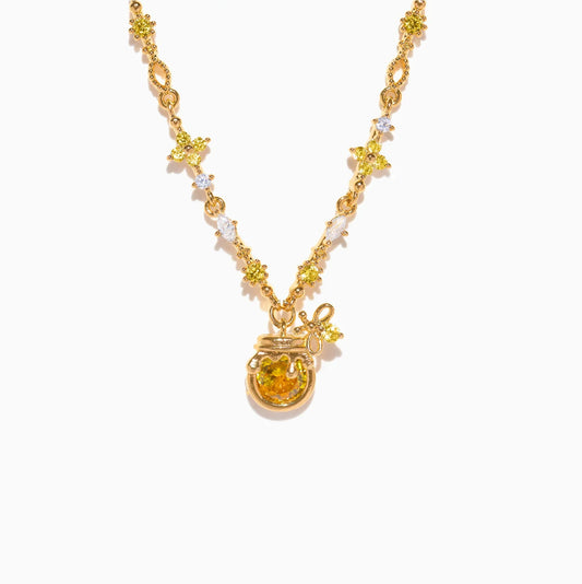 Disney Winnie the Pooh Sweet as Hunny Gold Necklace