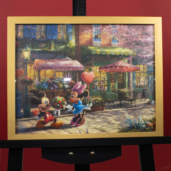 Sweetheart Cafe (Mickey &amp; Minnie Mouse) Disney Thomas Kinkade Framed Art Print