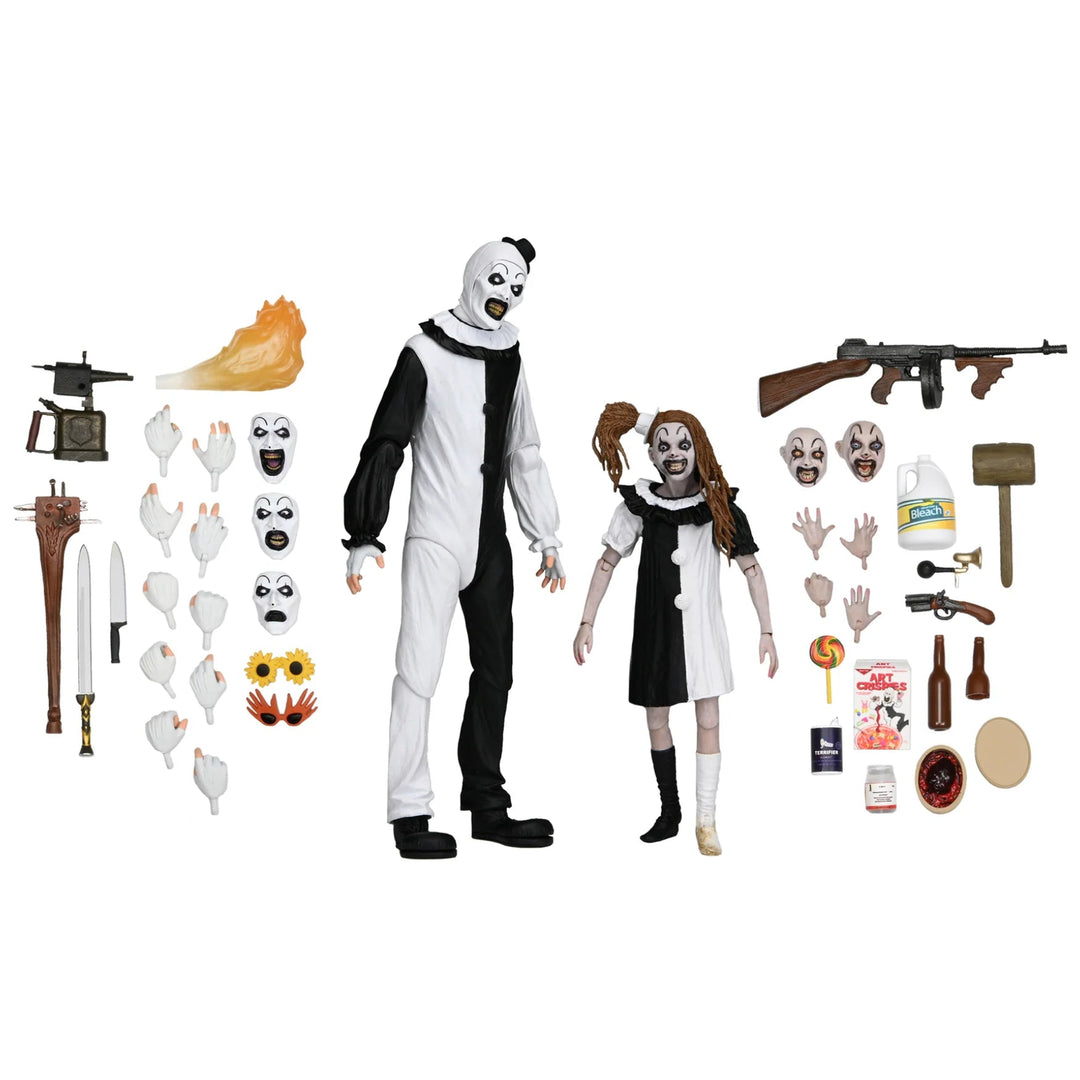 Terrifier 2 - Ultimate Art the Clown and The Little Pale Girl 7" Scale NECA Action Figure (2-Pack)