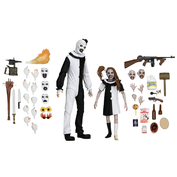 Terrifier 2 - Ultimate Art the Clown and The Little Pale Girl 7" Scale NECA Action Figure (2-Pack)
