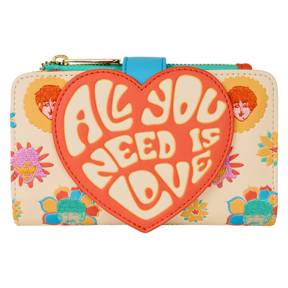 Loungefly The Beatles All You Need Is Love Flap Wallet