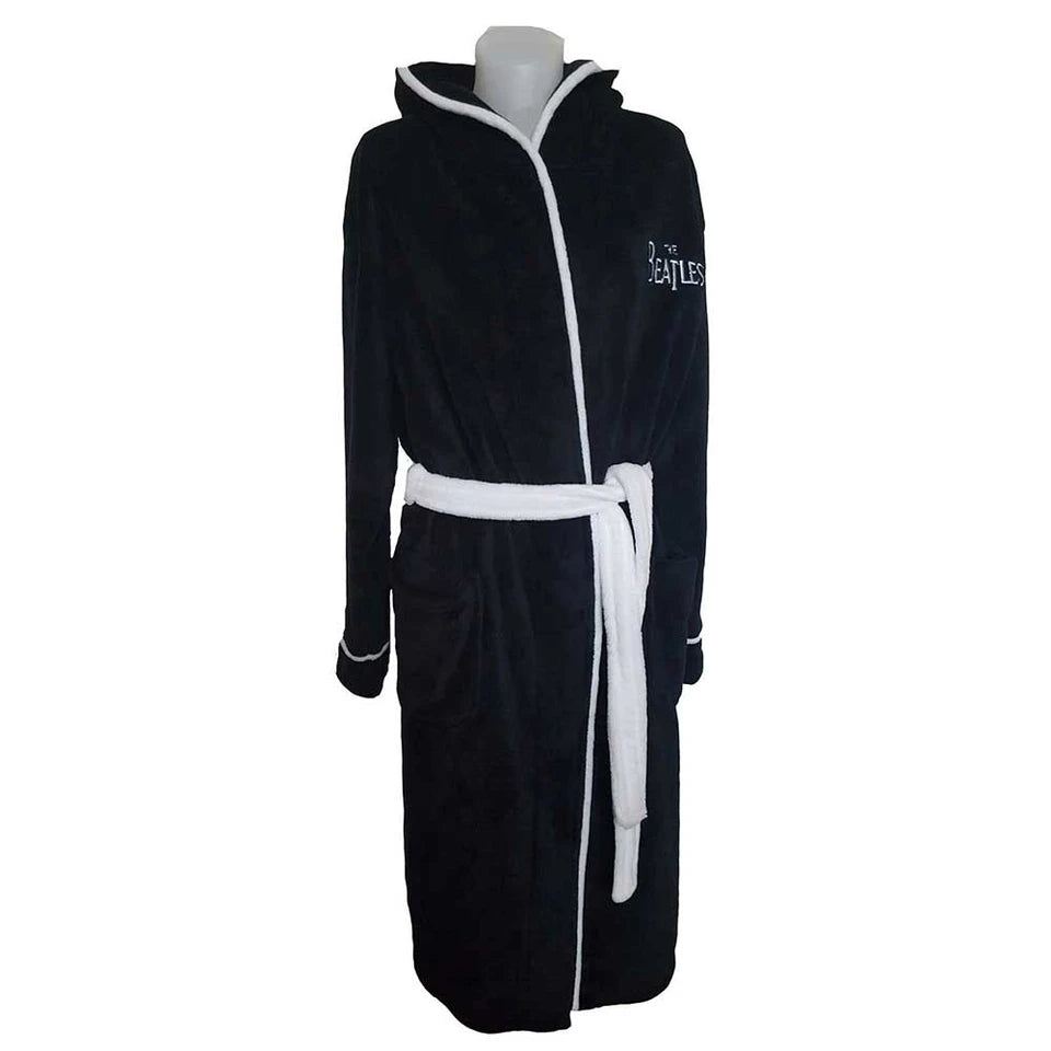 The Beatles Logo Plush Black Robe
