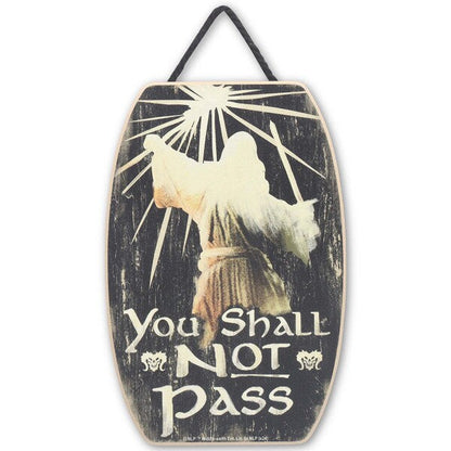 Lord of the Rings Gandalf "You Shall Not Pass" Hanging Wood Wall Decor Sign