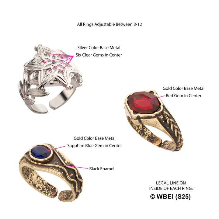 The Lord of The Rings Elven Rings of Power Set Fellowship Version