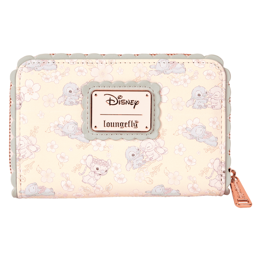 Loungefly Stitch & Angel Cherry Blossom All-Over Print Zip Around Wallet
