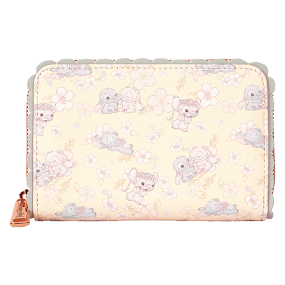 Loungefly Stitch & Angel Cherry Blossom All-Over Print Zip Around Wallet
