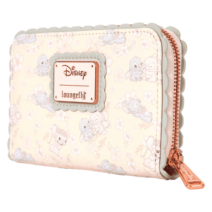 Loungefly Stitch & Angel Cherry Blossom All-Over Print Zip Around Wallet