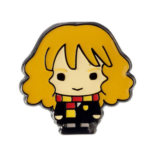 Hermione Granger Badge Pin  This Harry Potter Pin Badge has been created using the official style guide from Warner Bros.  Enamel Pin Details:  Around .75" tall and .5" wide (20mm x 16mm) Beautiful colors protected by a high-gloss finish Enamel pin arrives on a printed Harry Potter card backer Quality metal badge pin with butterfly clutch backing  