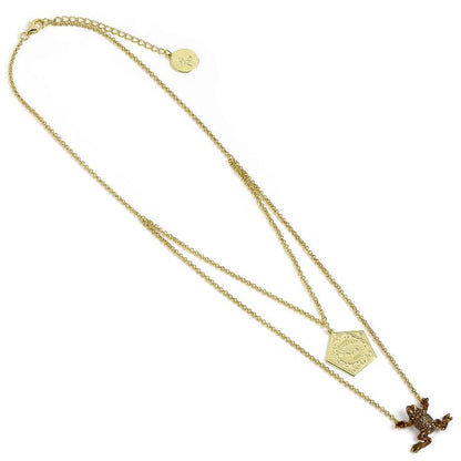 Chocolate Frog (Harry Potter) Layered Crystal and Gold-Plated Necklace