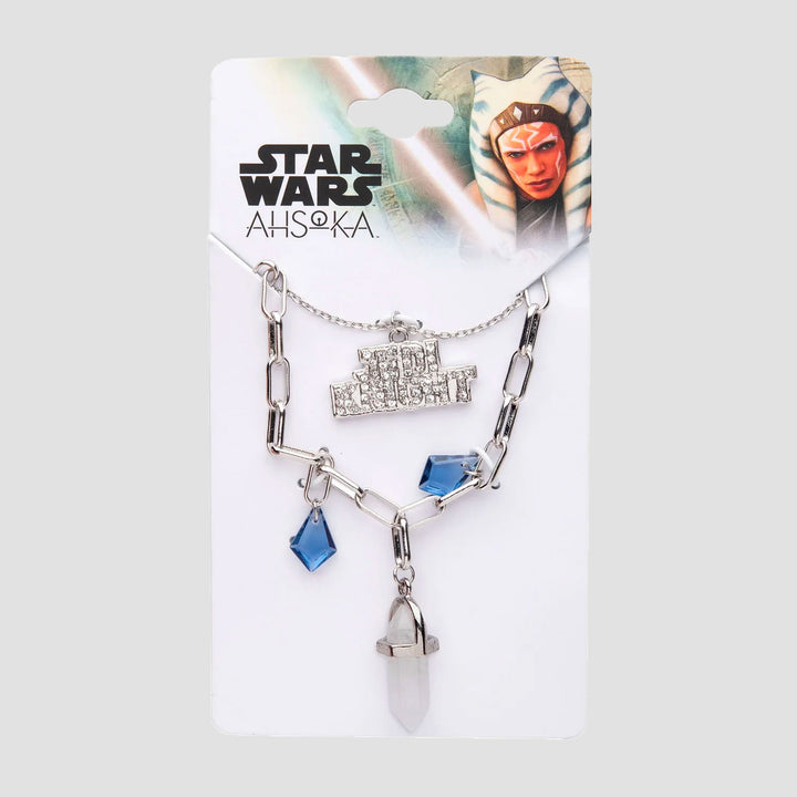 Star Wars Ahsoka Tano Kyber Crystal Jedi Knight Necklace
