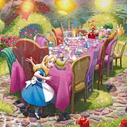 Alice In Wonderland "Tea Party" Thomas Kinkade Framed Art Print