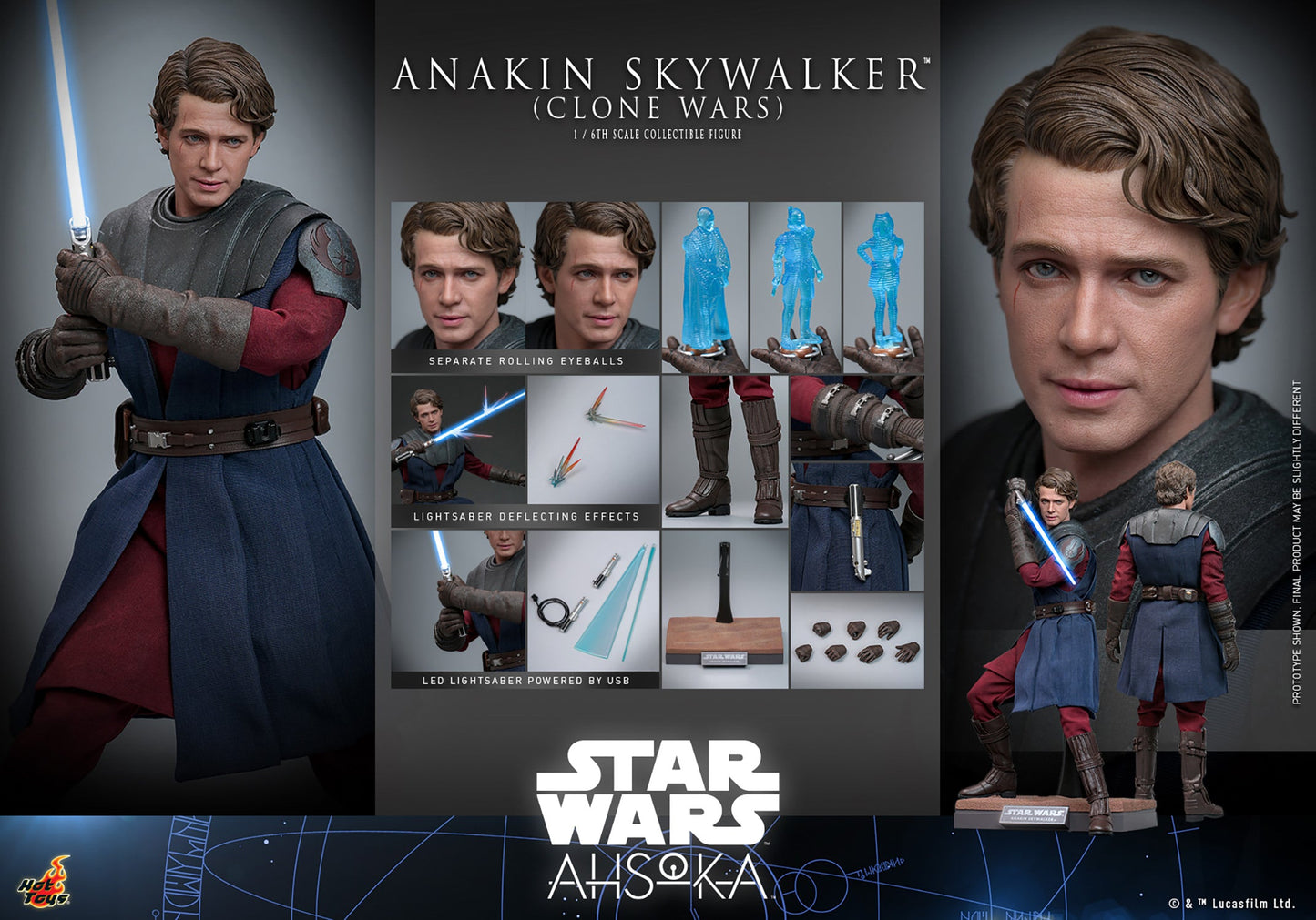 Star Wars: Ahsoka Anakin Skywalker (The Clone Wars) Sixth Scale Figure by Hot Toys