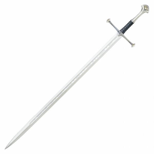 Anduril, Flame of the West, forged from the shards of Narsil.  A sword fit for a king of Gondor. This showpiece worthy The Lord of the Rings prop replica based on Aragorn&