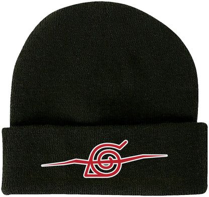 Naruto Shippuden Anti-Leaf Village Black Embroidered Beanie