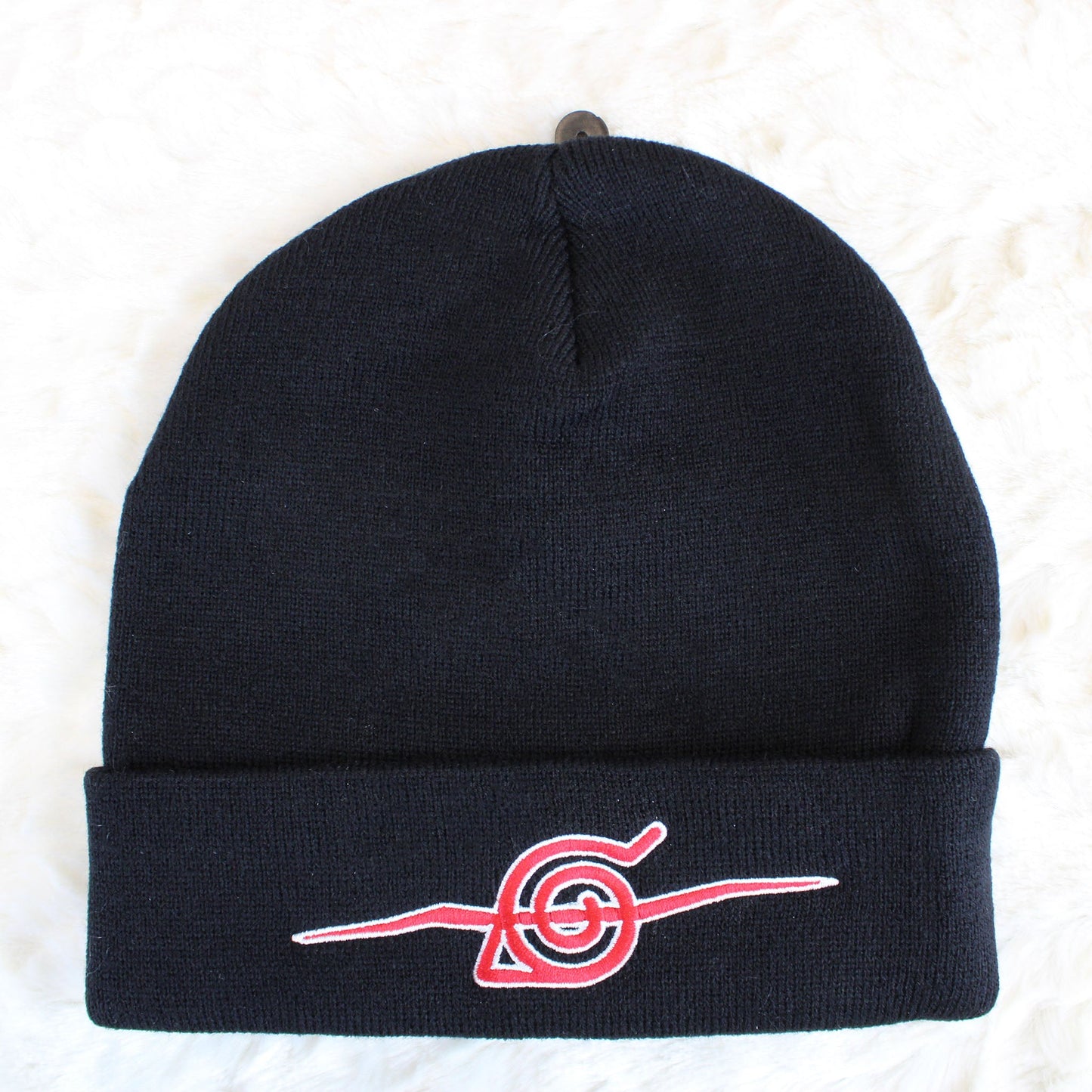 Anti-Leaf Village (Naruto Shippuden) Black Embroidered Beanie Hat