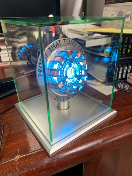 Iron Man Arc Reactor Lighted Full-Scale Prop Replica with Acrylic Case