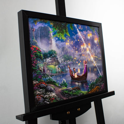 Rapunzel and Flynn (Tangled) Disney Thomas Kinkade Framed Art Print