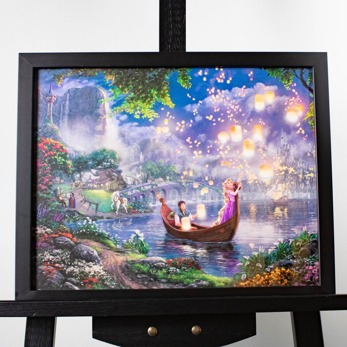 Rapunzel and Flynn (Tangled) Disney Thomas Kinkade Framed Art Print