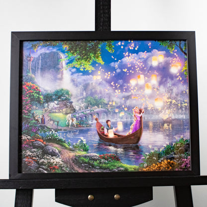 Rapunzel and Flynn (Tangled) Disney Thomas Kinkade Framed Art Print