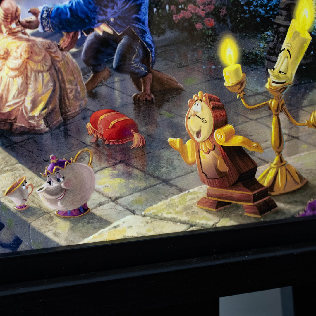 Beauty and the Beast "Falling in Love" Disney Thomas Kinkade Framed Art Print