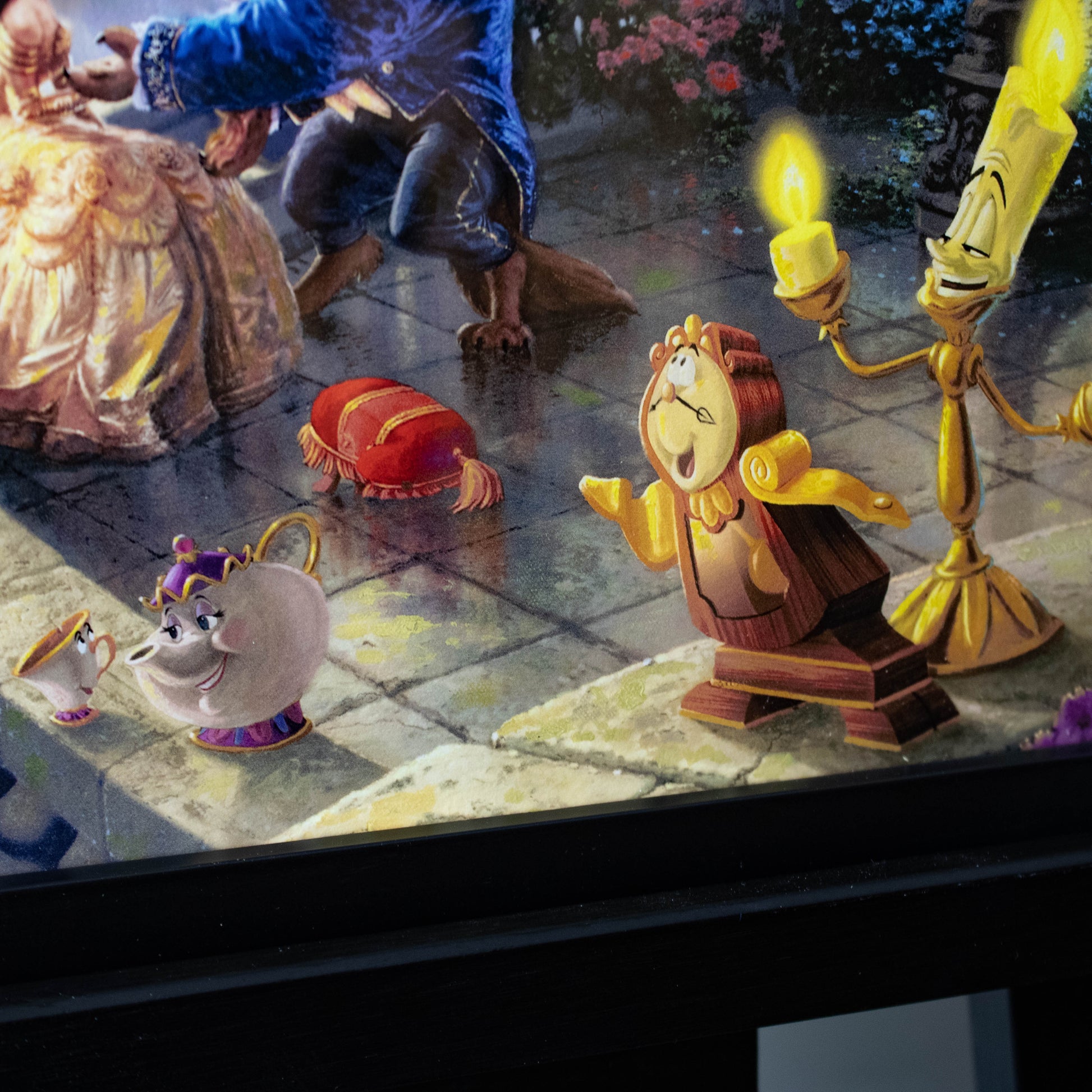 Beauty and the Beast "Falling in Love" Disney Thomas Kinkade Framed Art Print