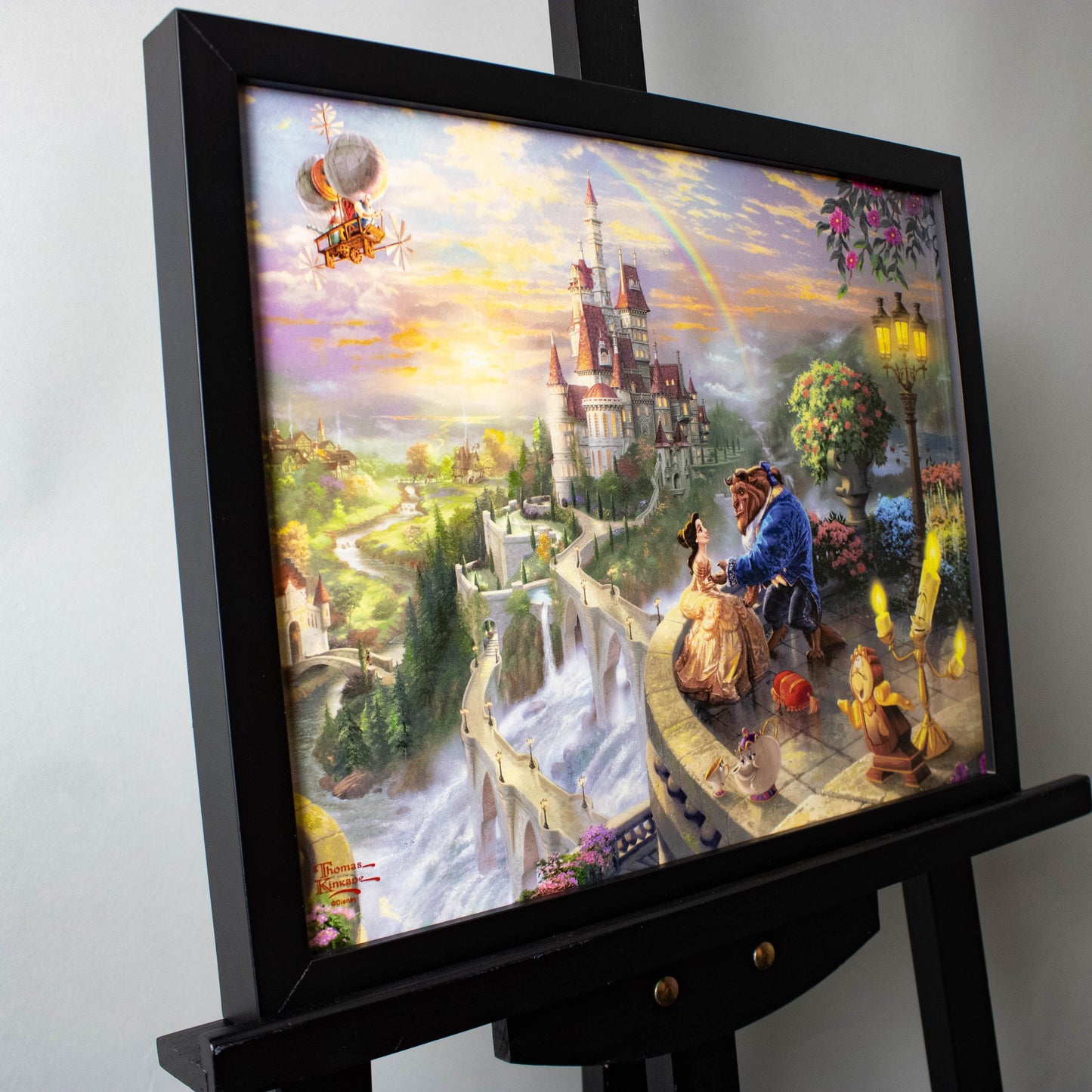 Beauty and the Beast "Falling in Love" Disney Thomas Kinkade Framed Art Print