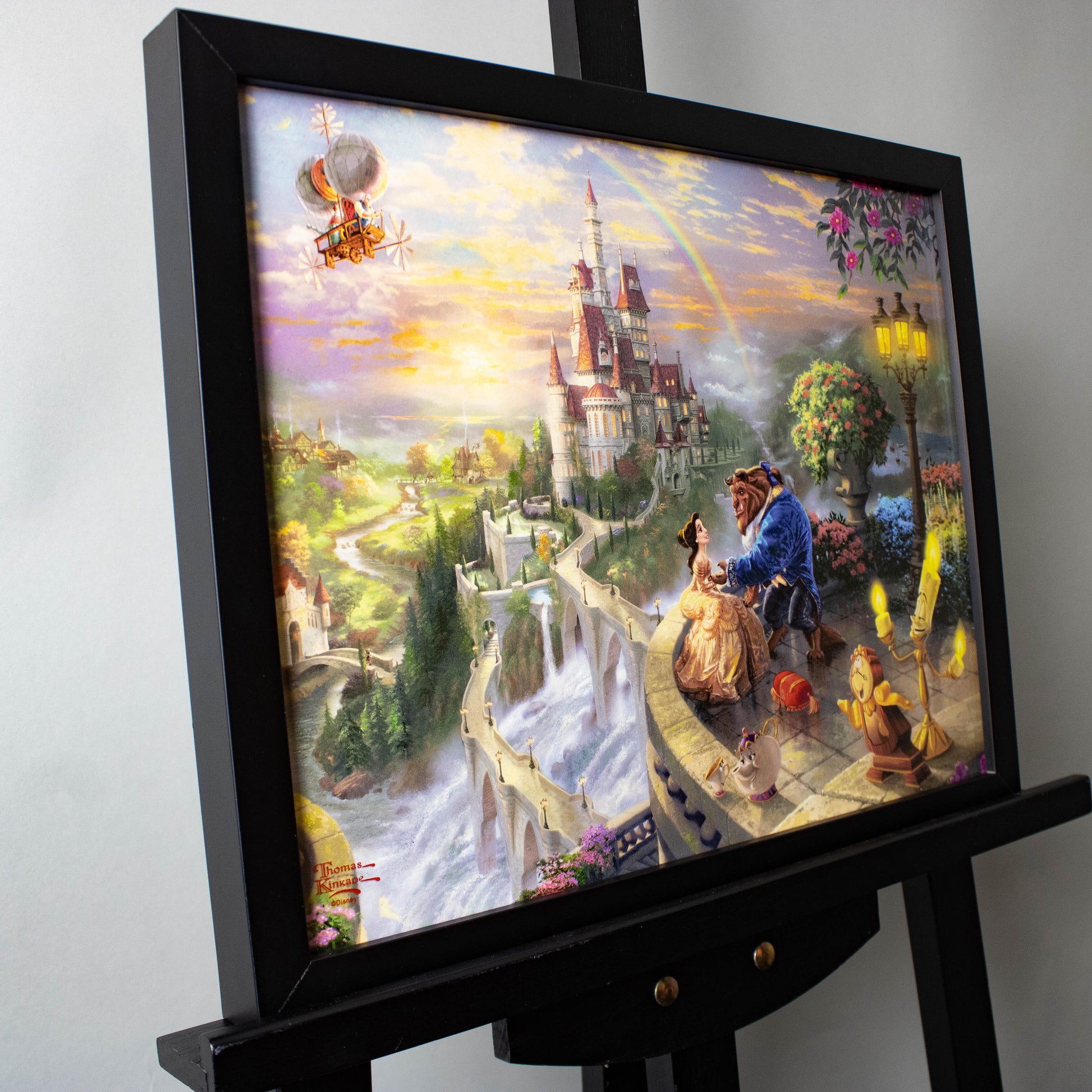 Beauty and the Beast "Falling in Love" Disney Thomas Kinkade Framed Art Print