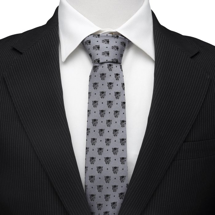 Black Panther Gray Dot (Marvel) Fine Neck Tie